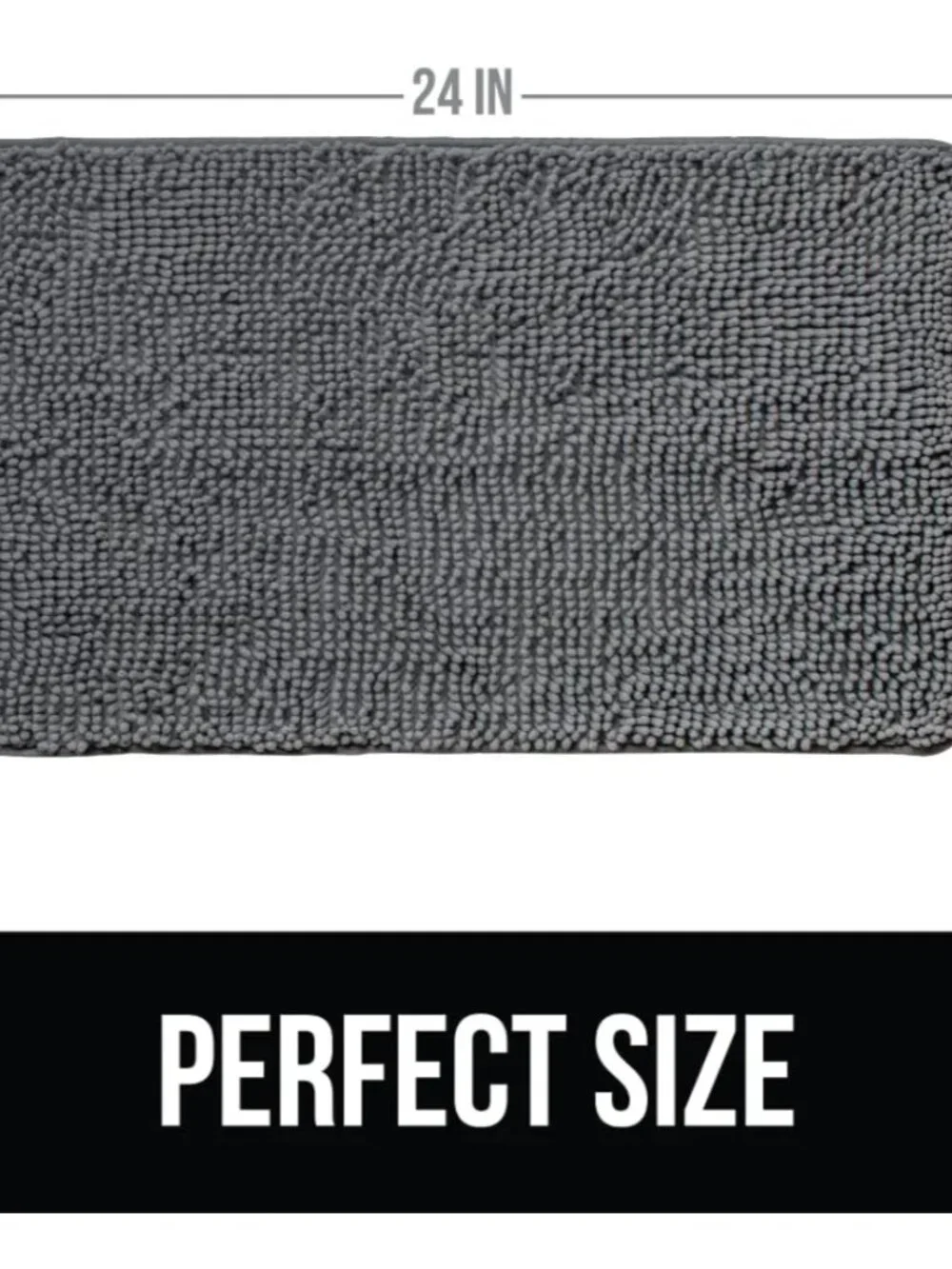 NEW Bathroom Rugs, Chenille Soft Absorbent Bath Rug, Shaggy Shower Mat 24x17